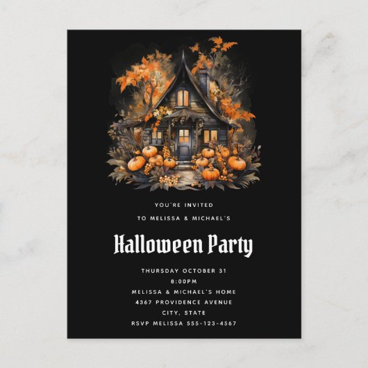 Halloween Haunted House Party Uitnodiging (Voorkant)