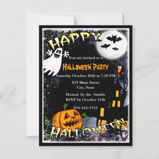 Halloween Haunted House Party Uitnodiging (Voorkant)