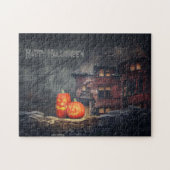 Halloween Haunted House Pumpkin Jack o Lantern Legpuzzel (Horizontaal)