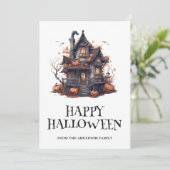 Halloween Haunted House Pumpkins Kaart (Staand voorkant)