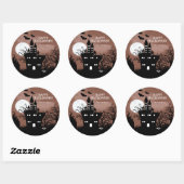 Halloween Haunted House Ronde Sticker (Vel)