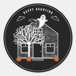 Halloween Haunted House Ronde Sticker