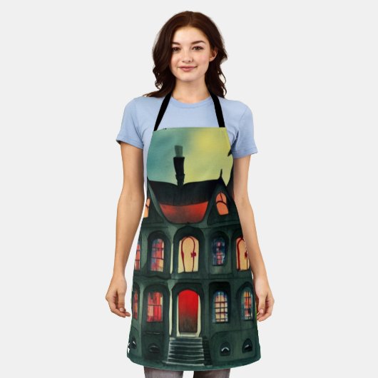 Halloween Haunted House Schort (Gedragen)