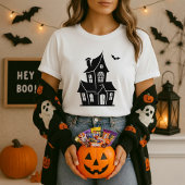 Halloween Haunted House Silhouette T-shirt