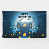 Halloween Haunted House Spandoek (Horizontaal)