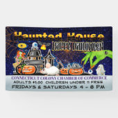 Halloween Haunted House Spandoek (Horizontaal)