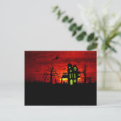 Halloween Haunted House Spooky Scary Witch Briefkaart (Staand voorkant)