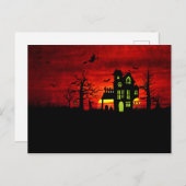 Halloween Haunted House Spooky Scary Witch Briefkaart (Voorkant / Achterkant)