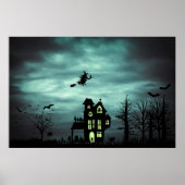 Halloween Haunted House Spooky Scary Witch Poster (Voorkant)