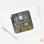 Halloween Haunted House Square Stickers (Envelop)