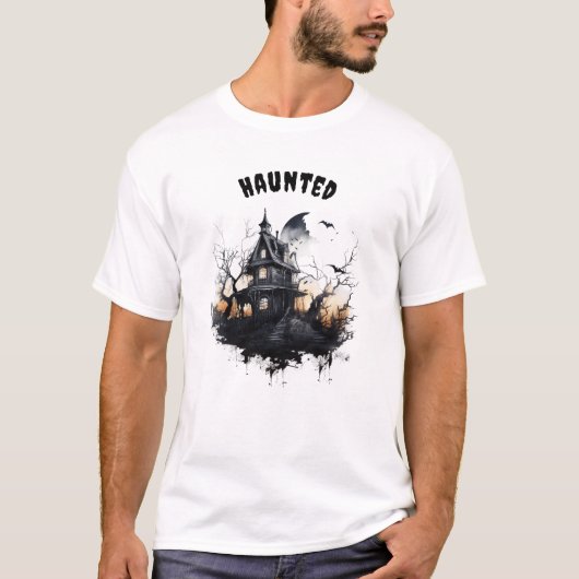 Halloween Haunted House T-shirt (Voorkant)