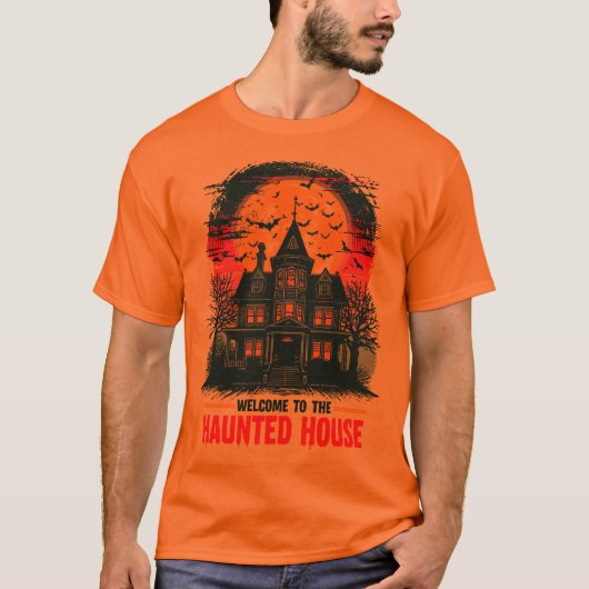 Halloween Haunted House T-shirt Spooky (Voorkant)