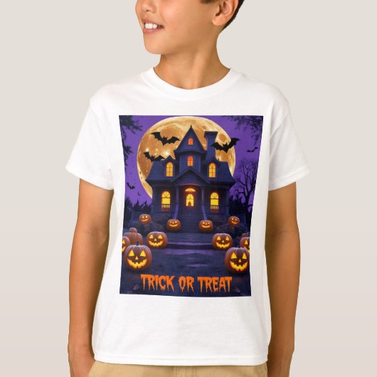 Halloween Haunted House T-shirt | Spooky Pumpkins, (Voorkant)