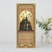 Halloween Haunted House Ticket Invitation Kaart (Staand voorkant)