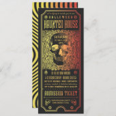Halloween Haunted House Ticket Invitations v.2 Kaart (Voorkant / Achterkant)