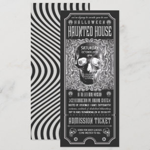 Halloween Haunted House Ticket Invitations v.3 Kaart