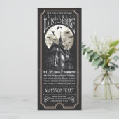 Halloween Haunted House Ticket Uitnodiging (Staand voorkant)