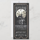 Halloween Haunted House Ticket Uitnodiging (Voorkant)
