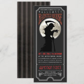 Halloween Haunted House Ticket Uitnodiging (Voorkant / Achterkant)
