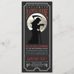 Halloween Haunted House Ticket Uitnodiging
