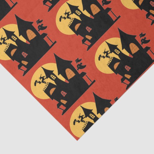 Halloween Haunted House Tissuepapier (Detail)