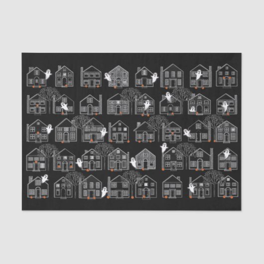 Halloween Haunted House Tissuepapier (Voorkant)
