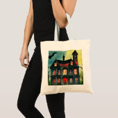 Halloween Haunted House Tote Bag (Voorkant (product))
