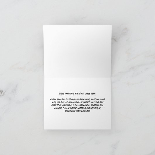 Halloween Haunted House verjaardagstaart Kaart (Binnen)