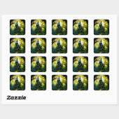 Halloween Haunted House Vierkante Sticker (Vel)
