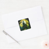 Halloween Haunted House Vierkante Sticker (Envelop)