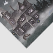 Halloween Haunted house Waterverf Tissuepapier (Detail)