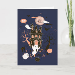 Halloween Haunted House Wenskaart Kaart