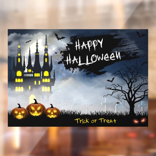 Halloween Haunted House Window Cling Raamsticker (Vel 2)
