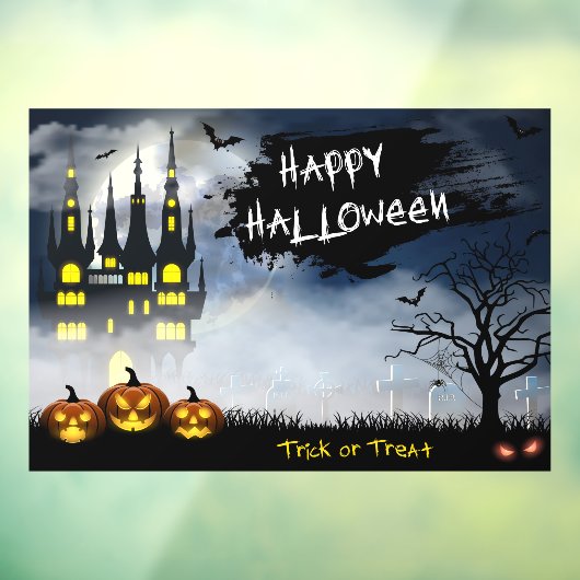 Halloween Haunted House Window Cling Raamsticker (Vel 3)