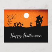 Halloween Haunted House Witch Briefkaart (Voorkant)