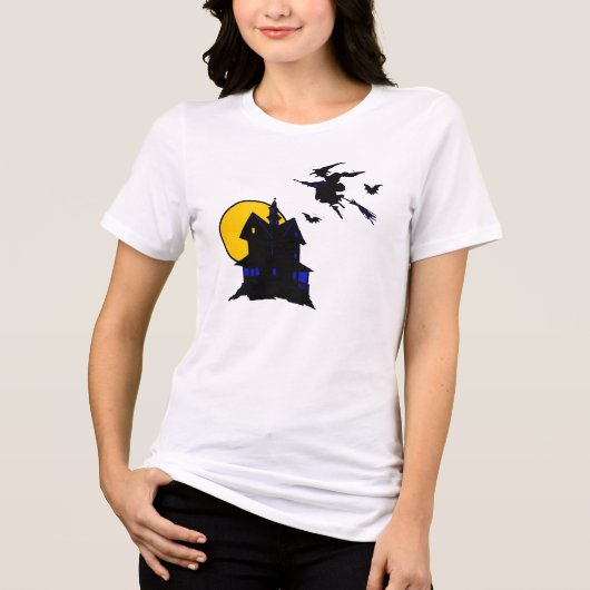 Halloween Haunted House Witch Shirt Design (Voorkant)