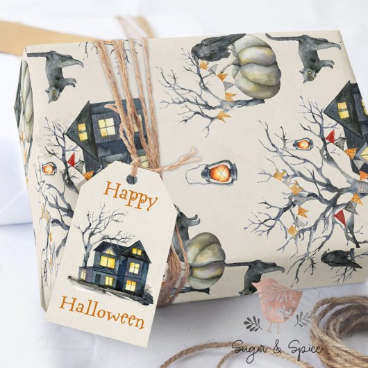 Halloween Haunted House Wrapping Paper Cadeaupapier