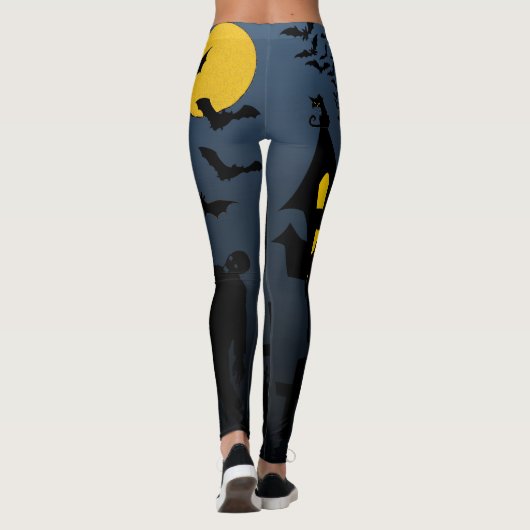 Halloween Haunted House Zombie Collage Leggings (Achterkant)