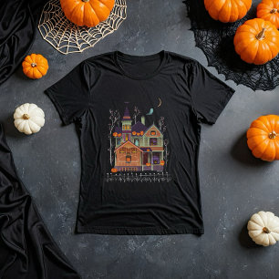 Halloween Haunted House Zwart T-shirt