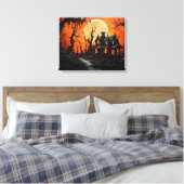 Halloween Haunted Manor bij Amber Dusk Canvas Afdruk (Insitu (Slaapkamer))