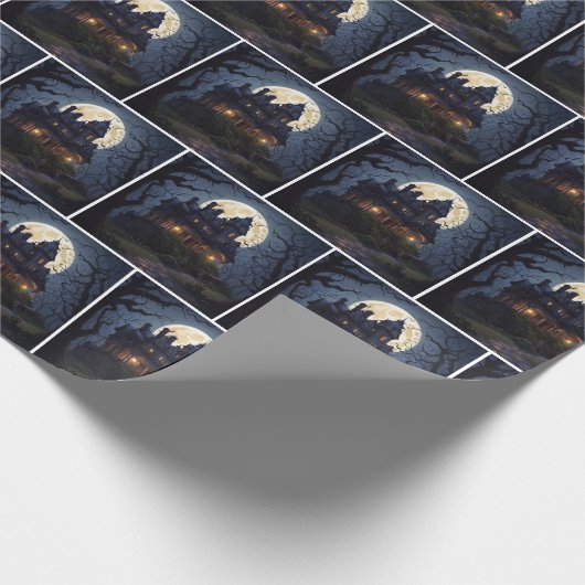 Halloween Haunted Mansion Cadeaupapier (Hoek)