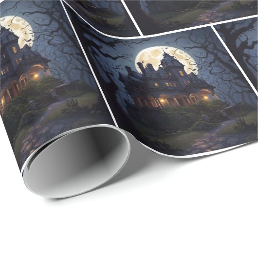 Halloween Haunted Mansion Cadeaupapier (Rol Hoek)