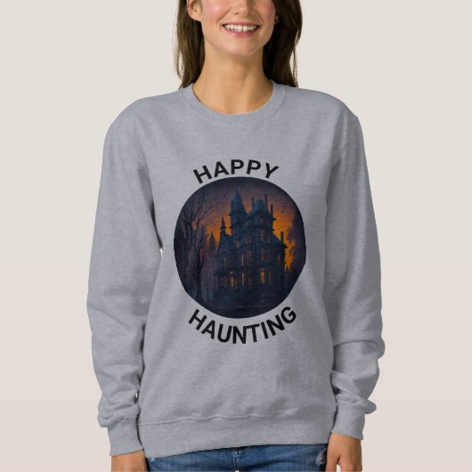 Halloween Haunted Mansion Happy Haunting Trui (Voorkant)