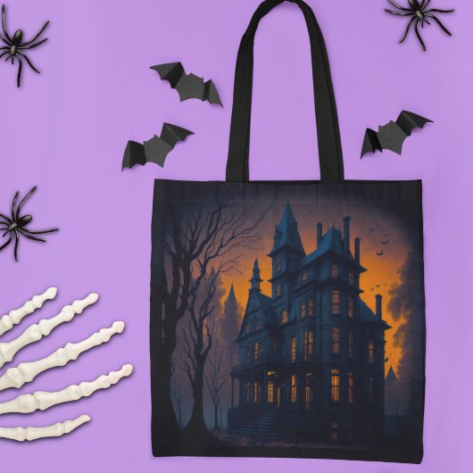 Halloween Haunted Mansion Tote Bag