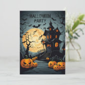 Halloween Haunted Mansion uitnodiging (Staand voorkant)
