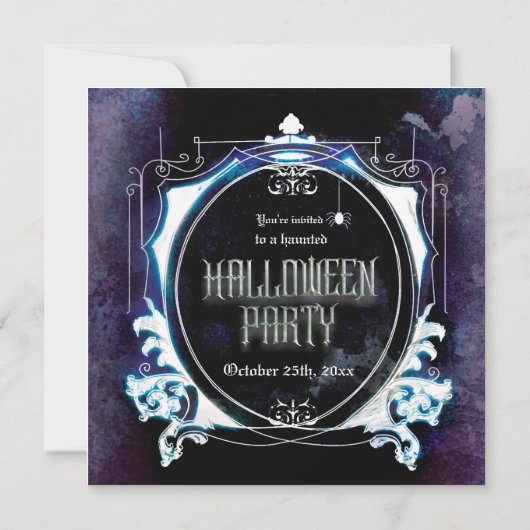 Halloween Haunted Party Invitation Spooky  Kaart (Voorkant)
