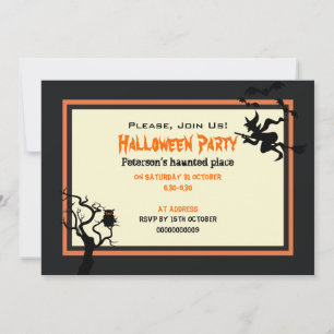 Halloween Haunted Place Party Invitation 5" x 7" Kaart
