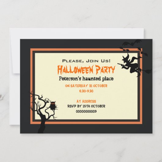 Halloween Haunted Place Party Invitation 5" x 7" Kaart (Voorkant)