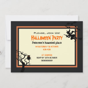 Halloween Haunted Place Party Invitation 5" x 7" Kaart