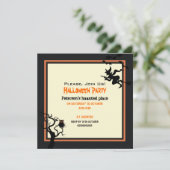 Halloween Haunted Place Party Invitation Square Kaart (Staand voorkant)